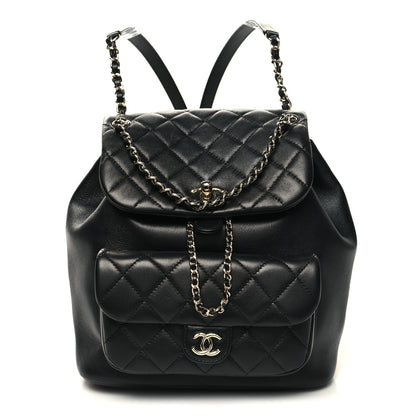 Chanel Lambskin Quilted Large Duma Drawstring Backpack Black 1 of 12