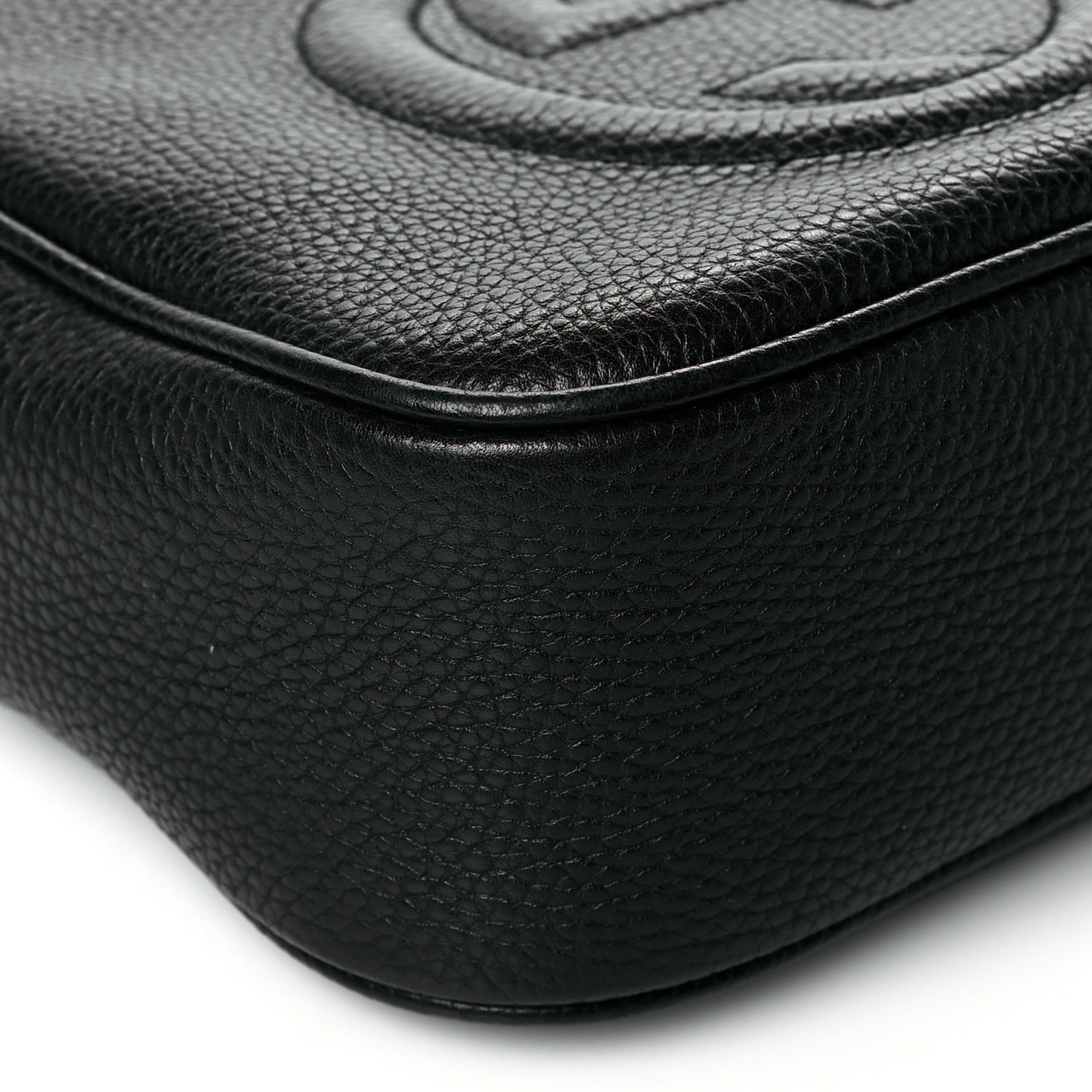 Pebbled Calfskin Small Soho Disco Bag Black