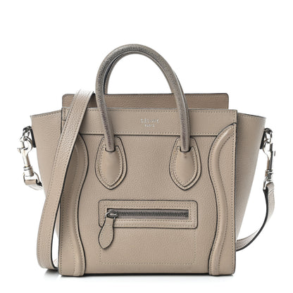Celine Drummed Calfskin Nano Luggage Dune 1 of 11