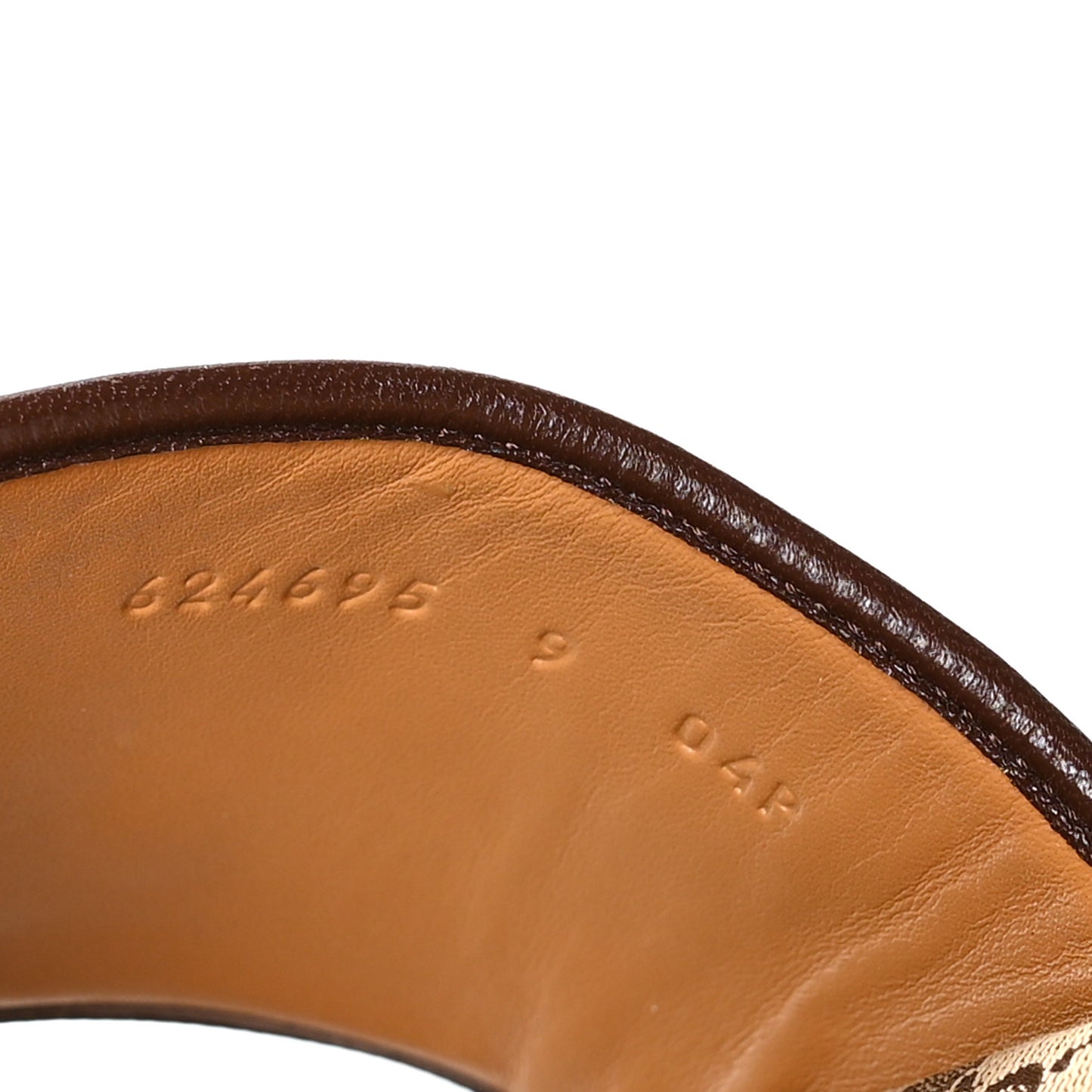 Canvas GG Monogram Mens Slide Sandals 9 Beige