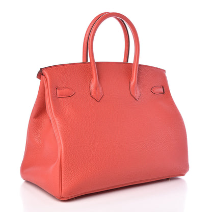 Hermes Taurillon Clemence Birkin 35 Rose Jaipur 3 of 35