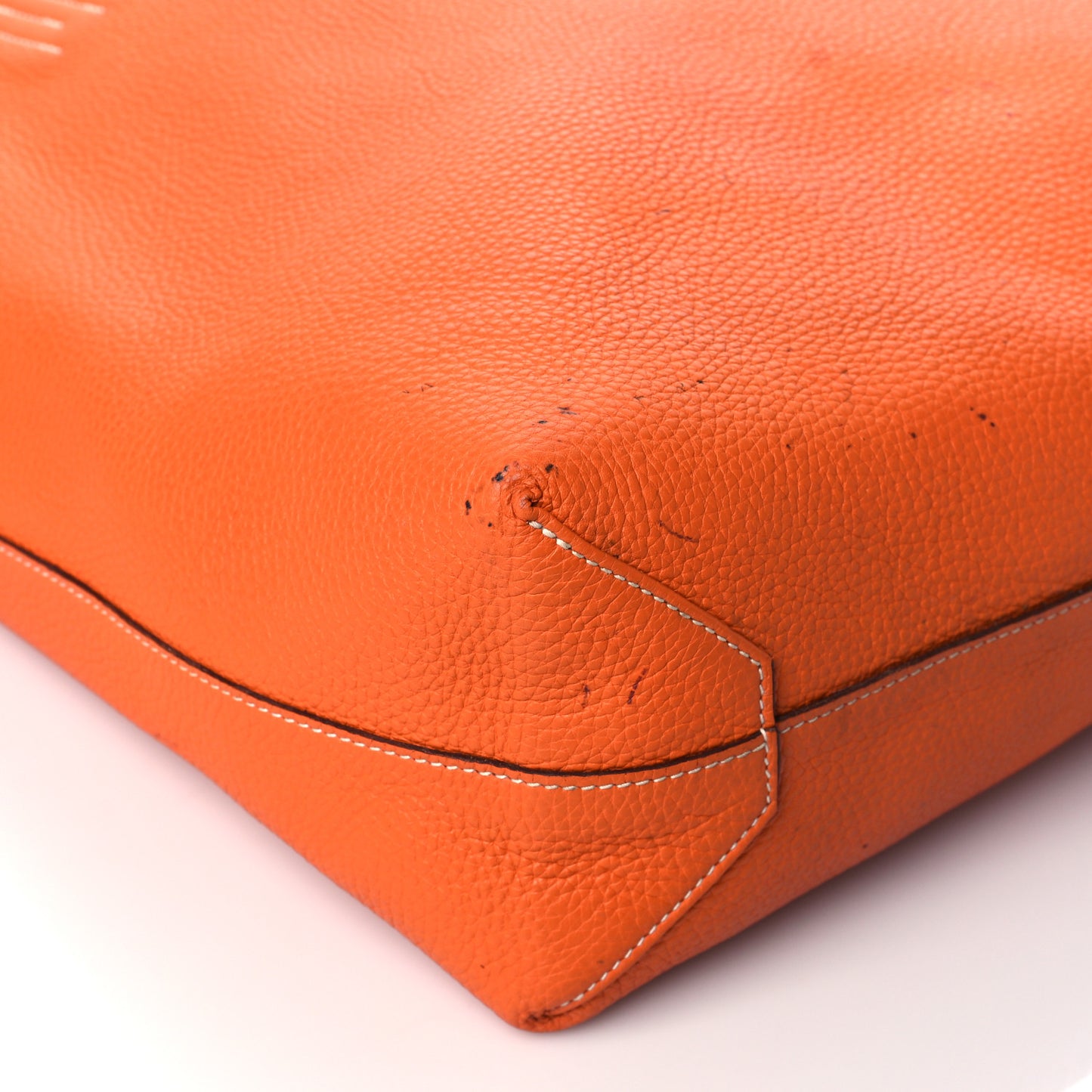 Taurillon Clemence Double Sens 36 Reversible Tote Etoupe Orange