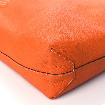 Hermes Taurillon Clemence Double Sens 36 Reversible Tote Etoupe Orange 12 of 21