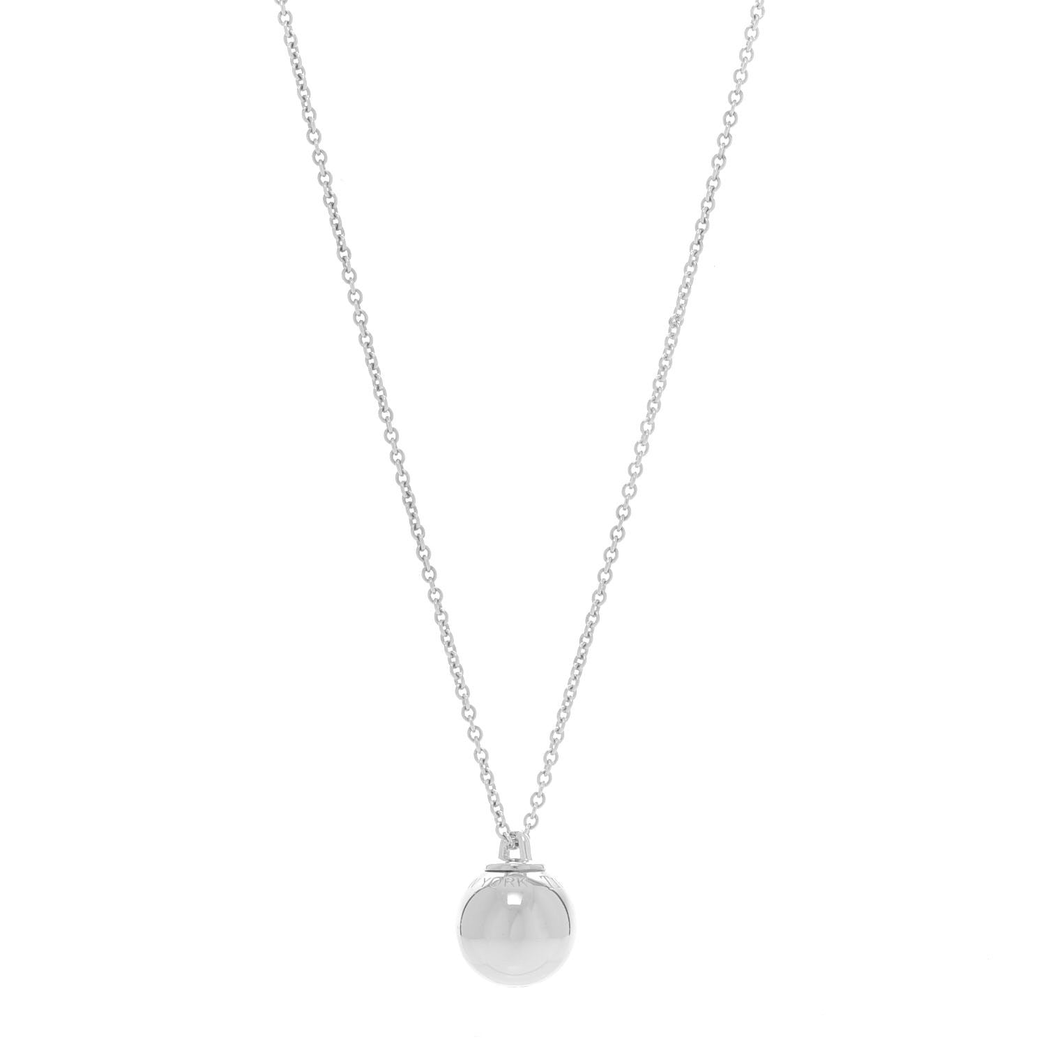 Tiffany Sterling Silver 12.75mm HardWear Ball Pendant Necklace 1 of 5