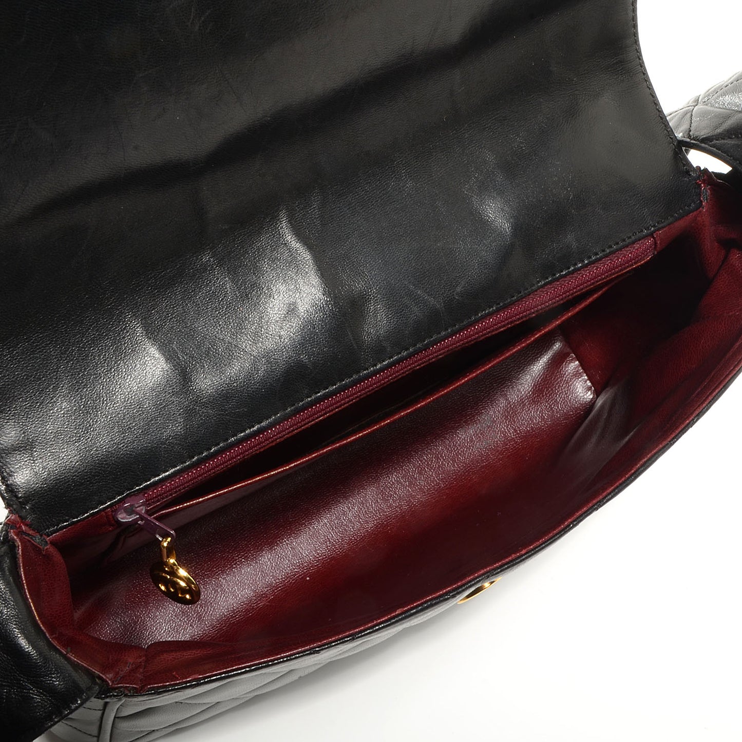 Lambskin Quilted CC Flap Shoulder Bag Black