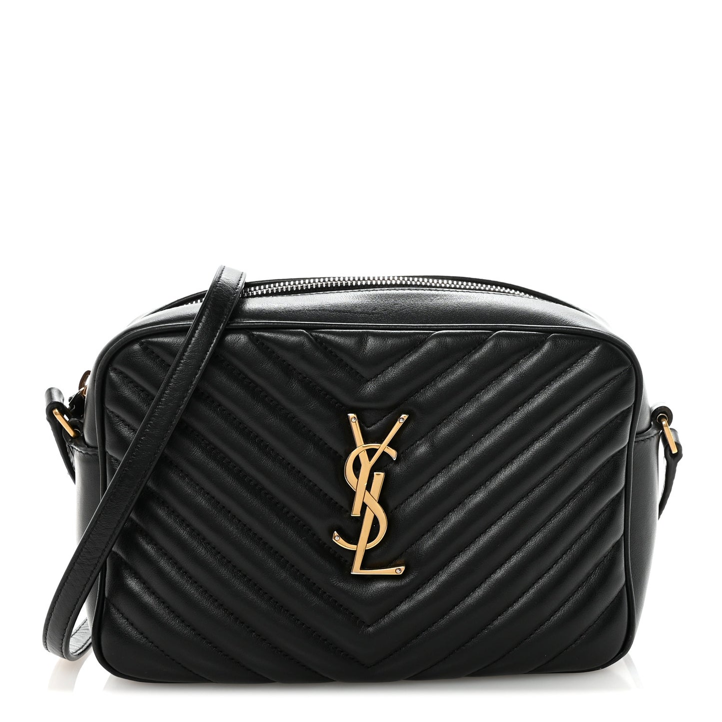 Calfskin Matelasse Monogram Lou Camera Bag Black