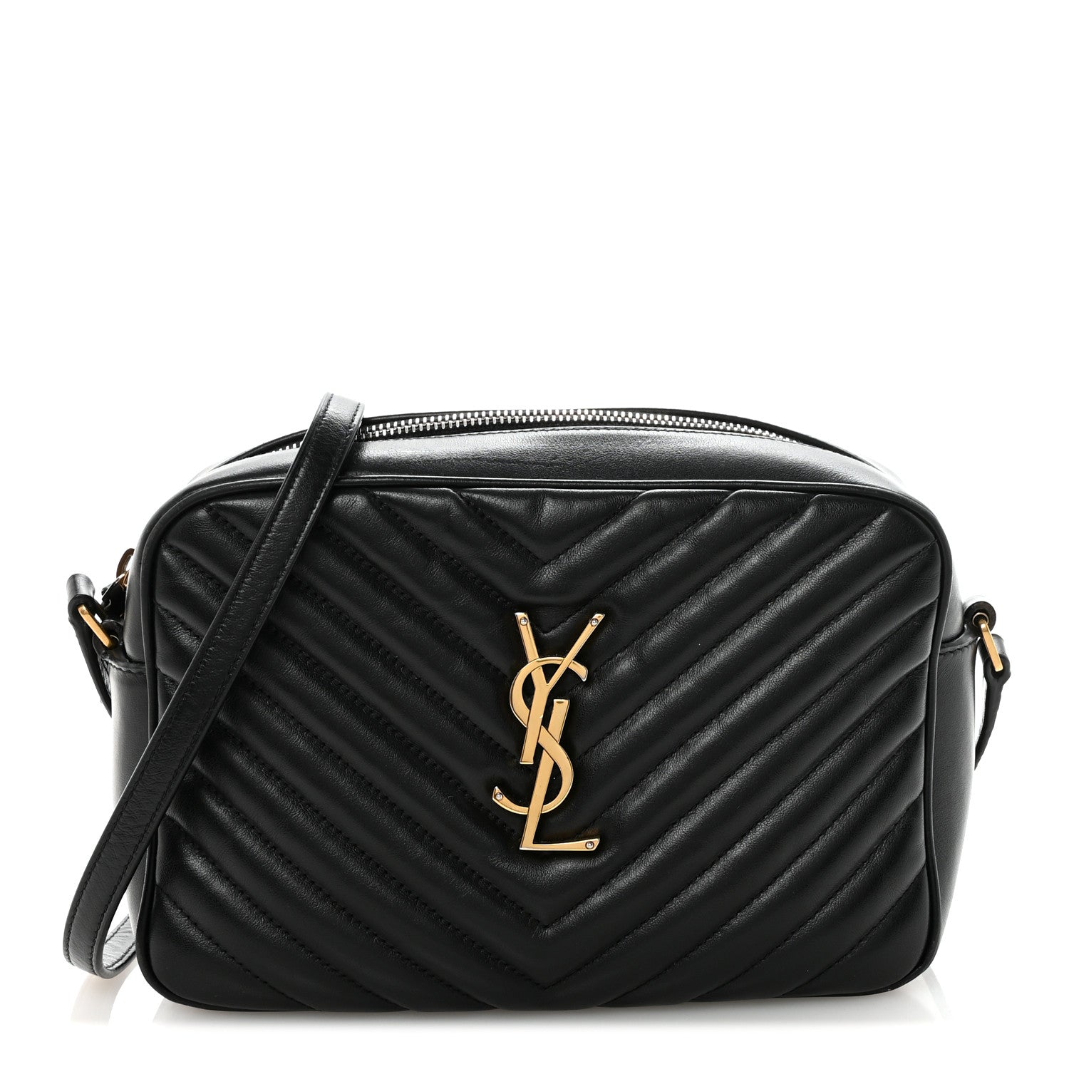 Saint Laurent Calfskin Matelasse Monogram Lou Camera Bag Black 1 of 10