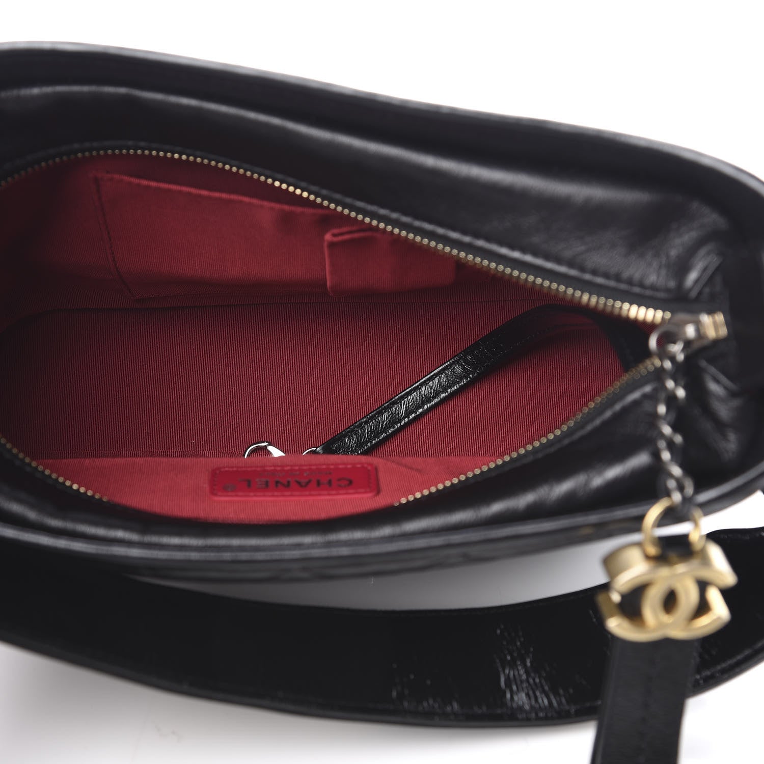 Chanel Aged Calfskin Quilted Small Gabrielle Hobo Black 4 of 9