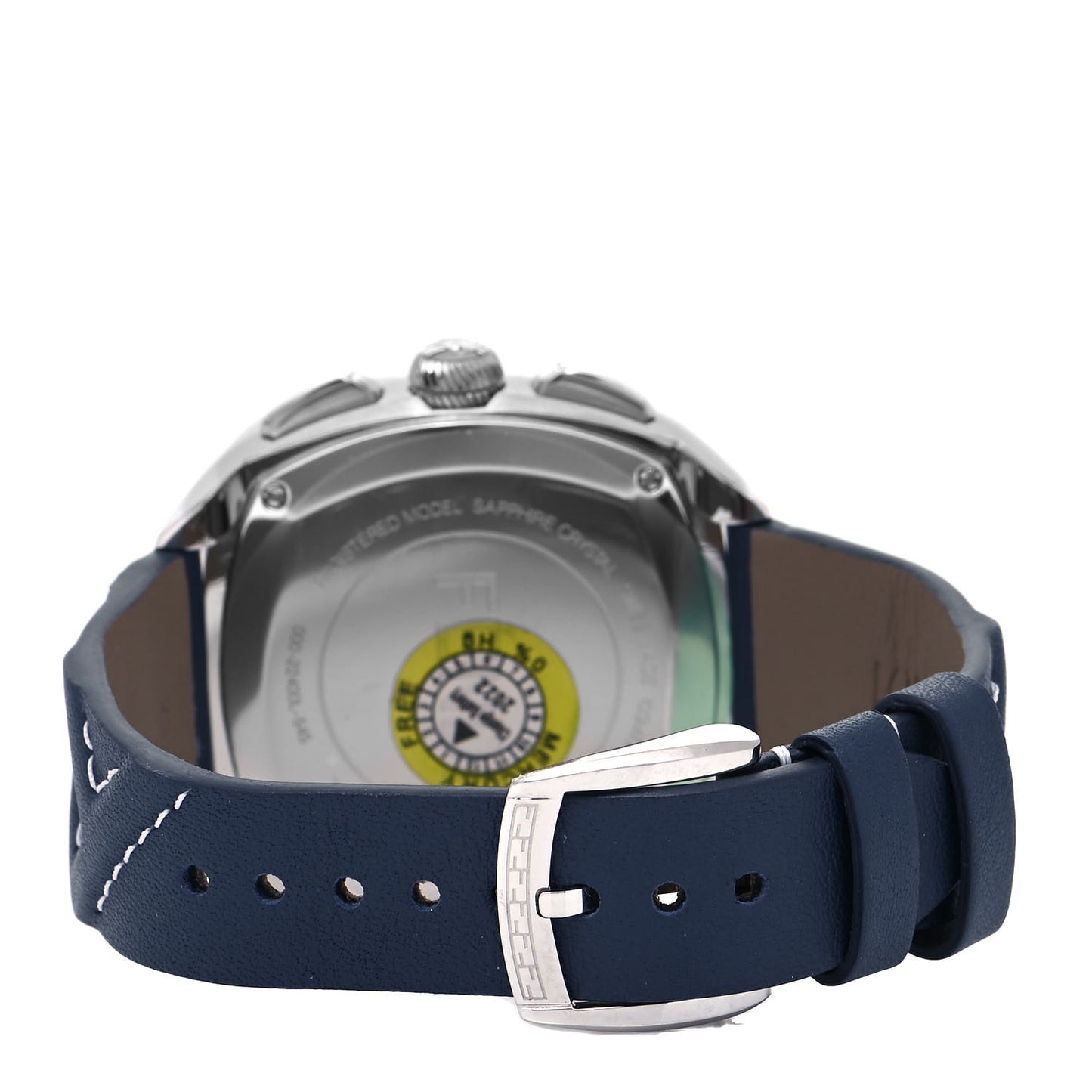 Stainless Steel Calfskin 44mm Momento Chronograph Quartz Watch Blue
