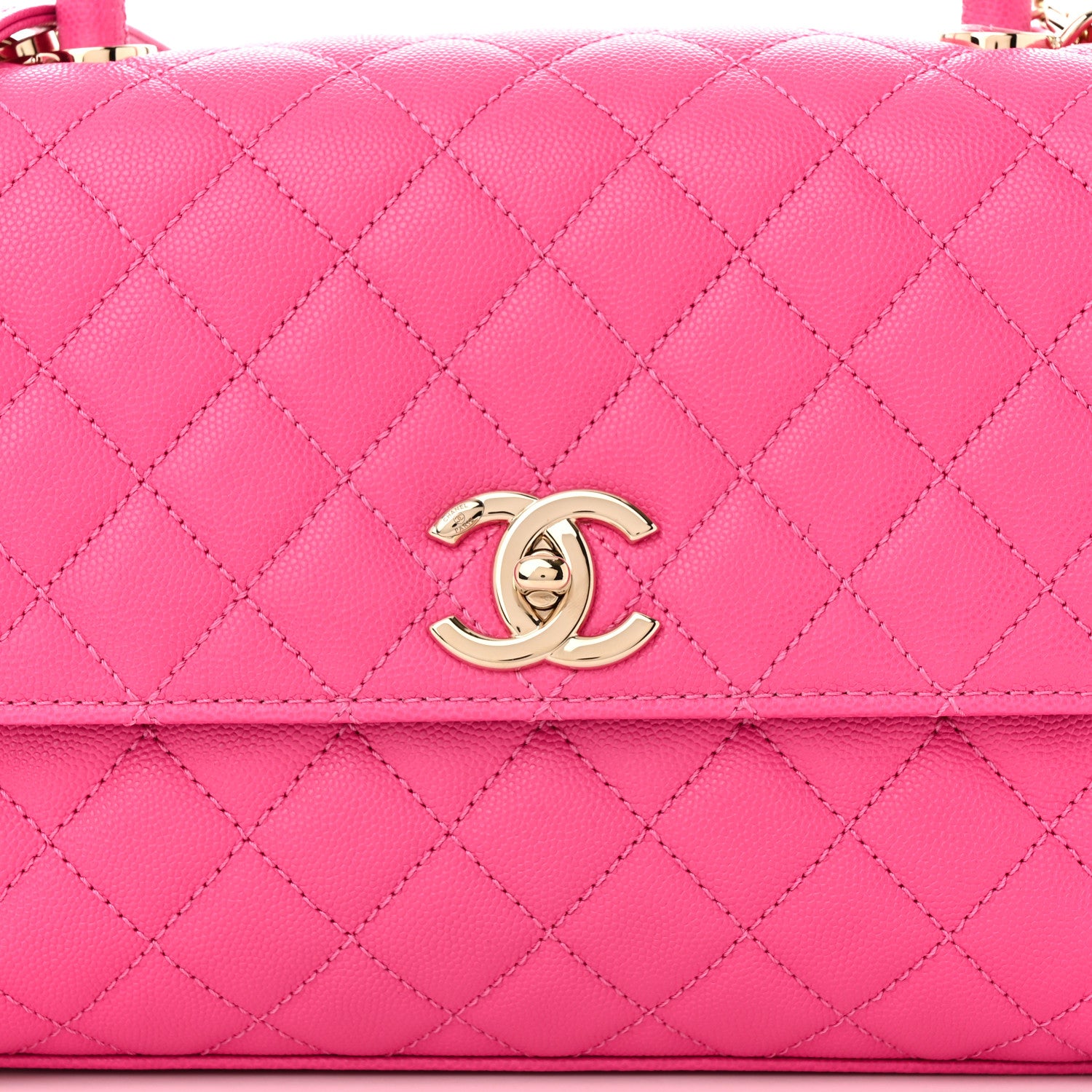 Chanel Caviar Quilted Small Coco Handle Flap Dark Pink 8 of 11