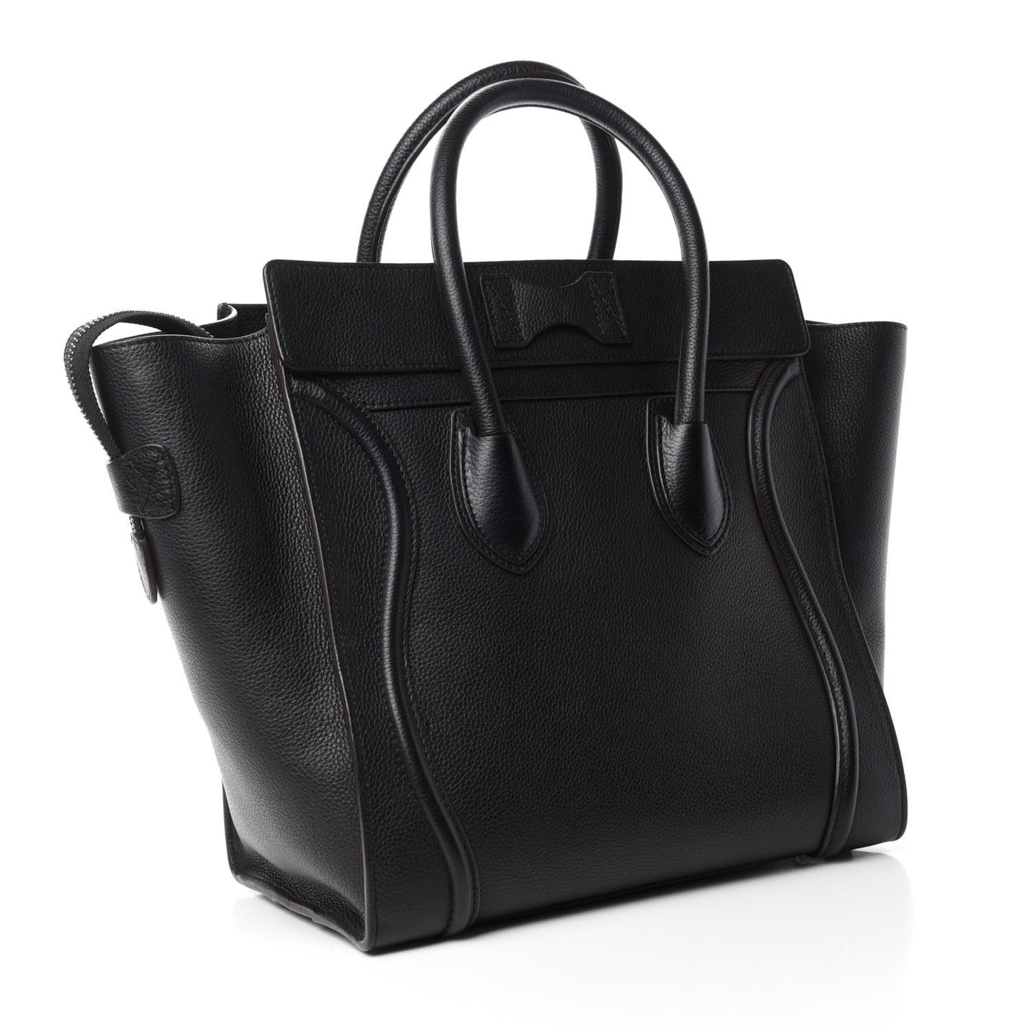 Drummed Calfskin Mini Luggage Black
