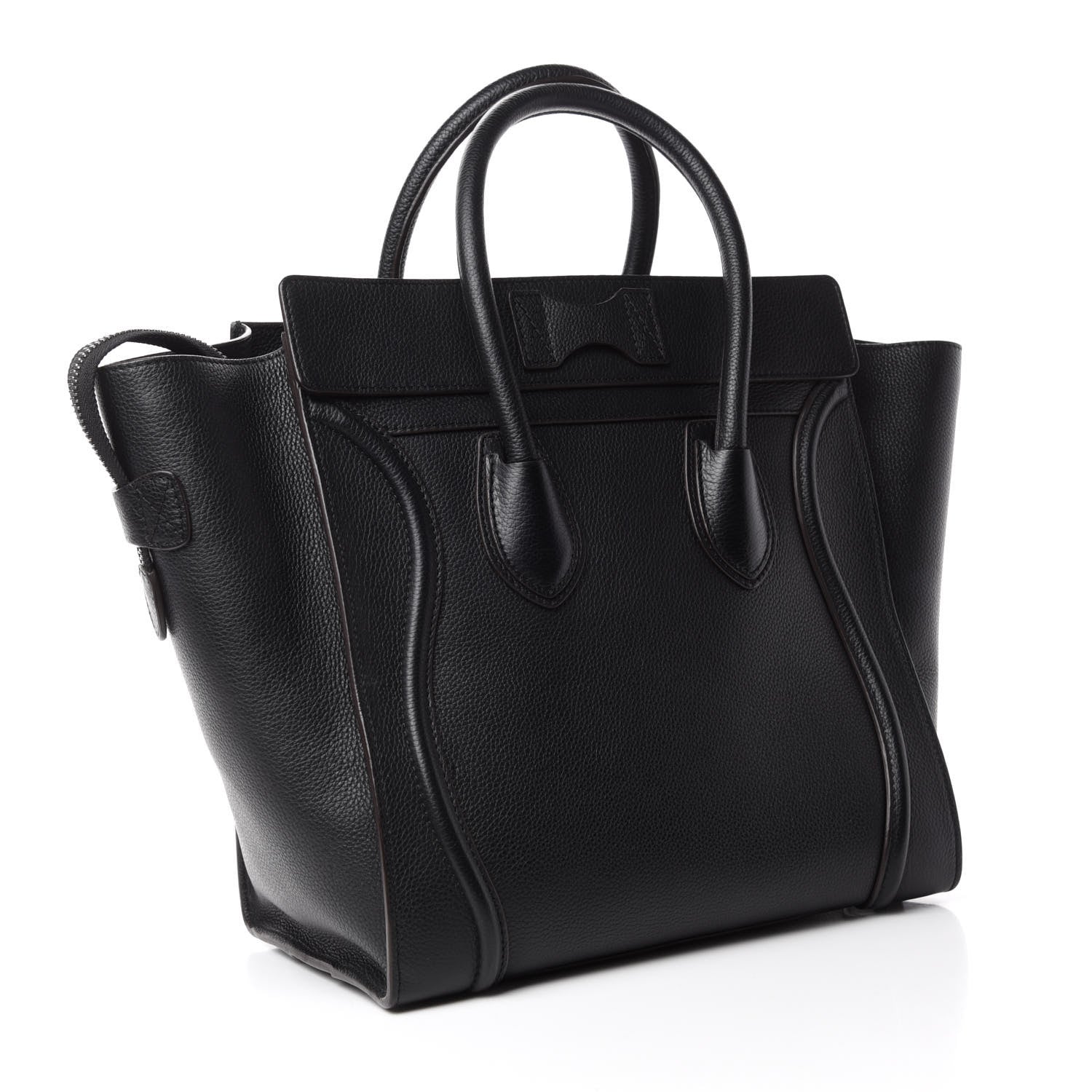 Celine Drummed Calfskin Mini Luggage Black 3 of 10
