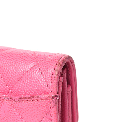 Chanel Caviar Quilted Flap Card Holder Wallet Pink 15 of 15