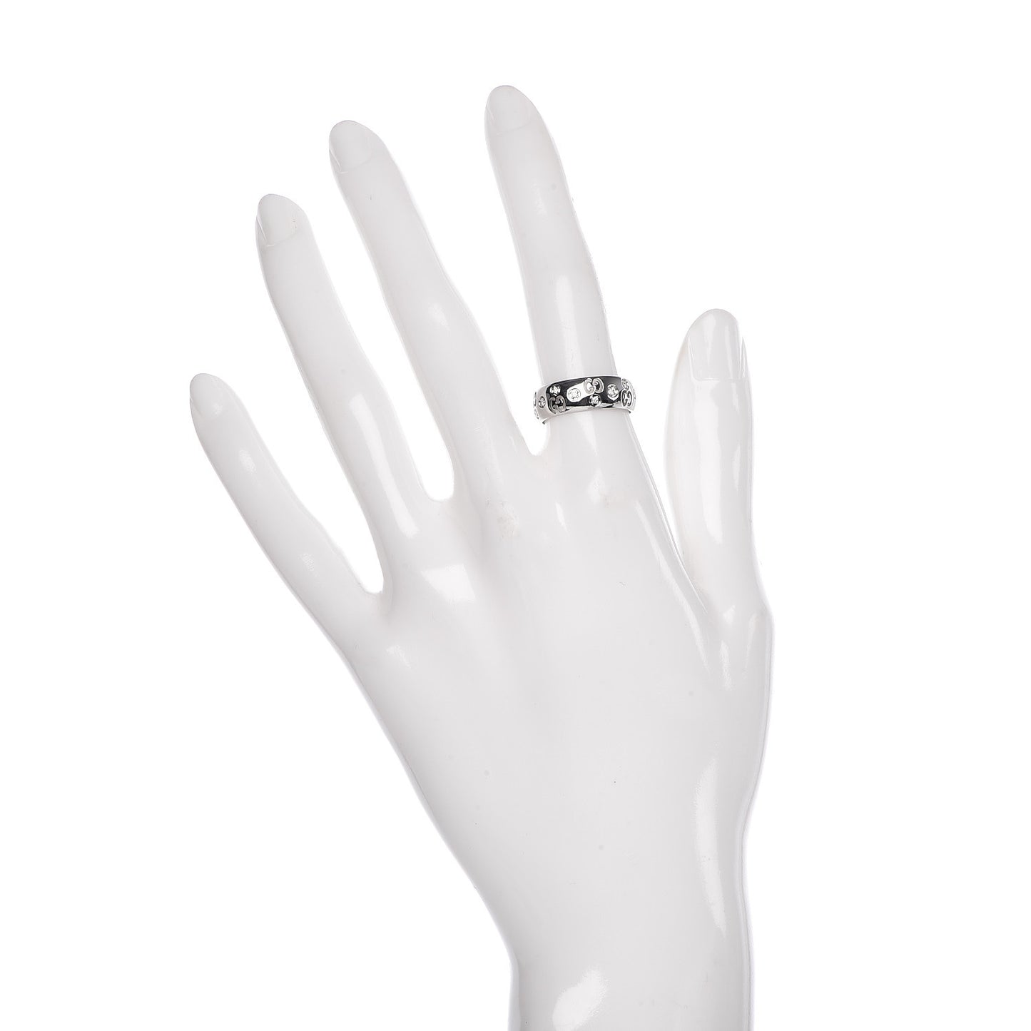 18K White Gold Diamond 6mm Icon Band Ring 51 5.75