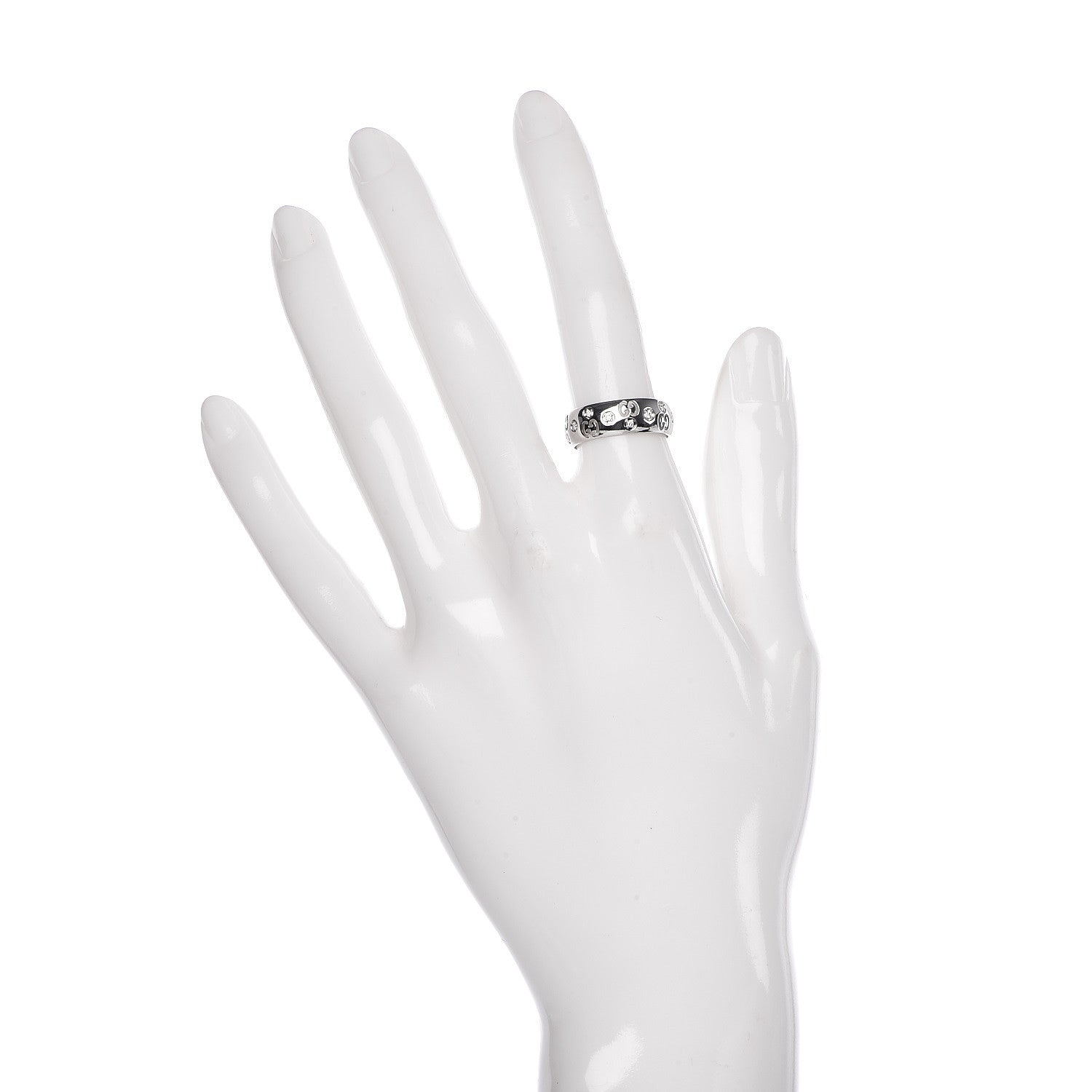 Gucci 18K White Gold Diamond 6mm Icon Band Ring 51 5.75 2 of 5