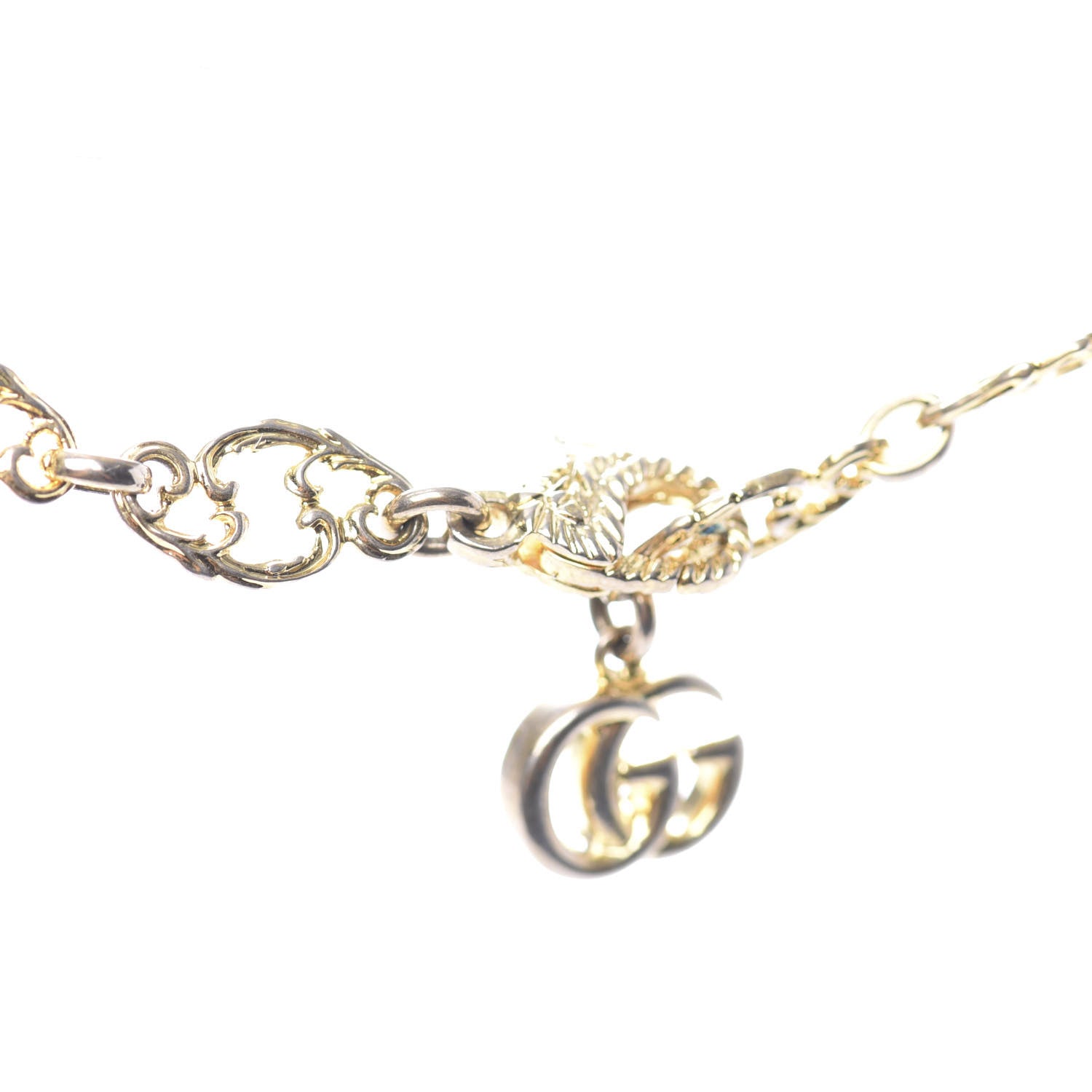 Gucci Metal Enamel Roaring Tiger Pendant Necklace Gold 4 of 6