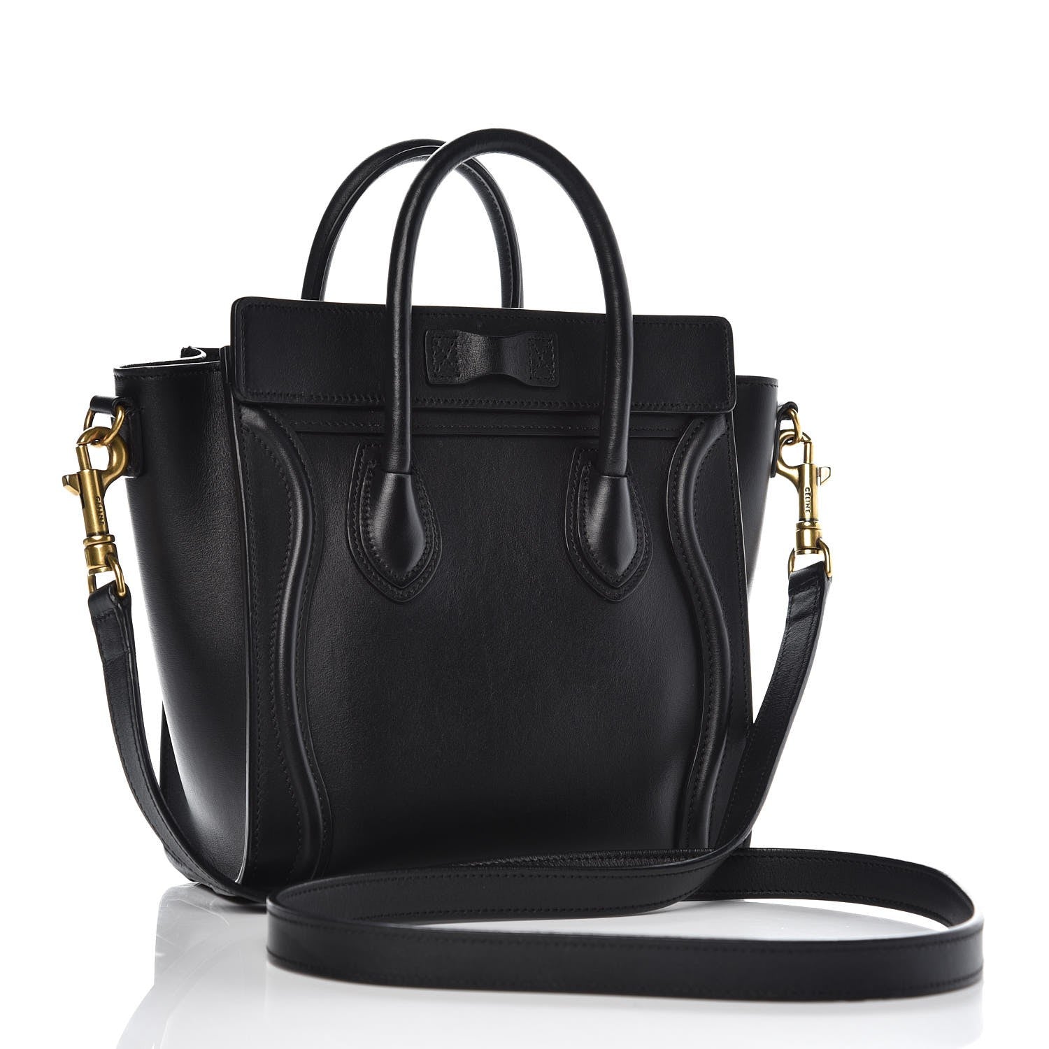 Celine Smooth Calfskin Nano Luggage Black 3 of 8