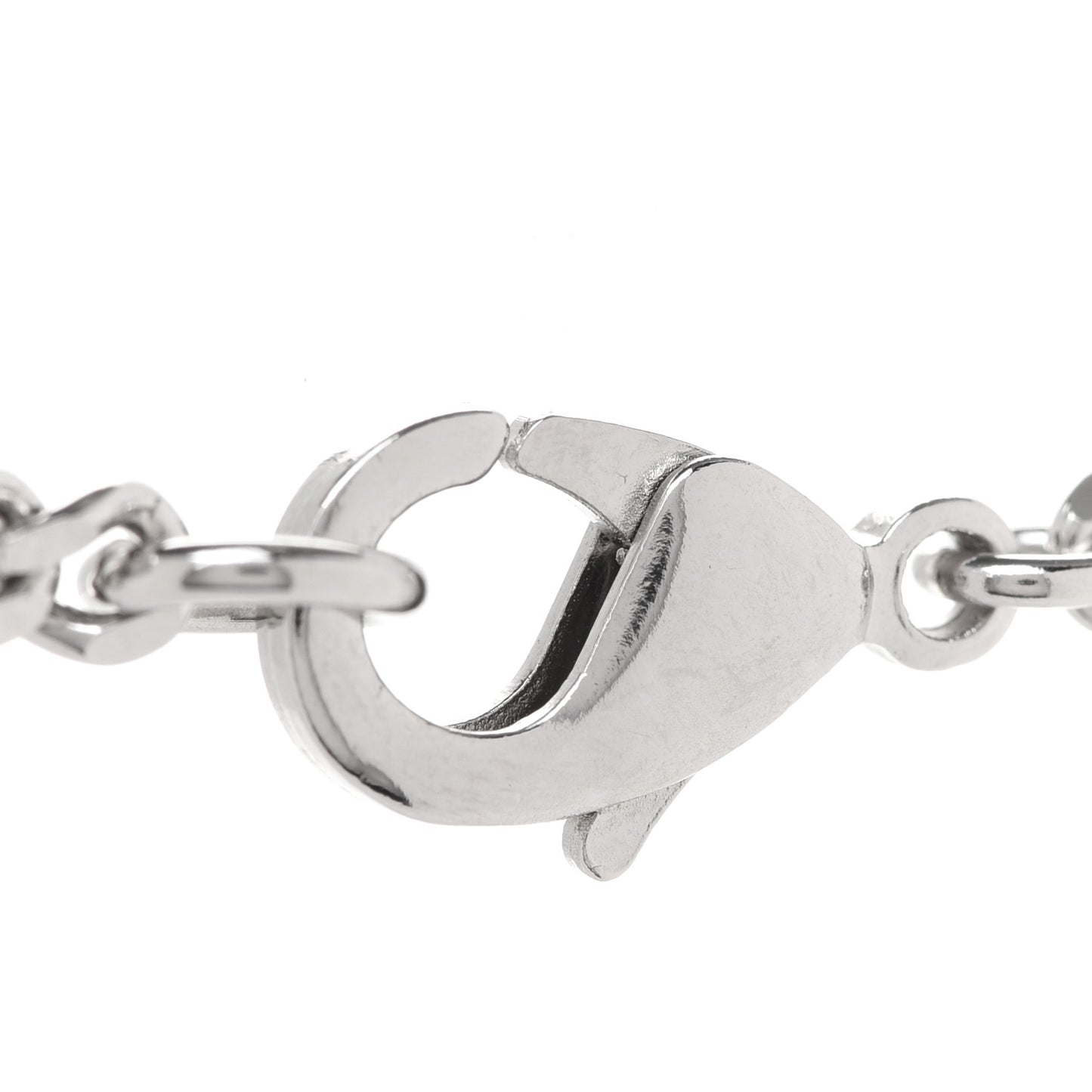 Crystal Baguette CC Mirror Pendant Necklace Silver