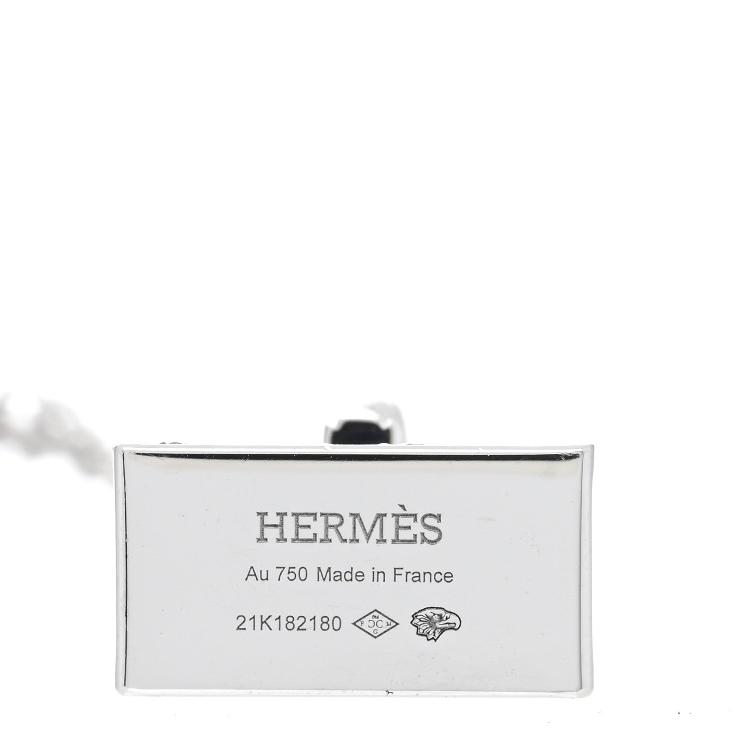 Hermes 18K White Gold Diamond Birkin Amulette Pendant Necklace 5 of 6