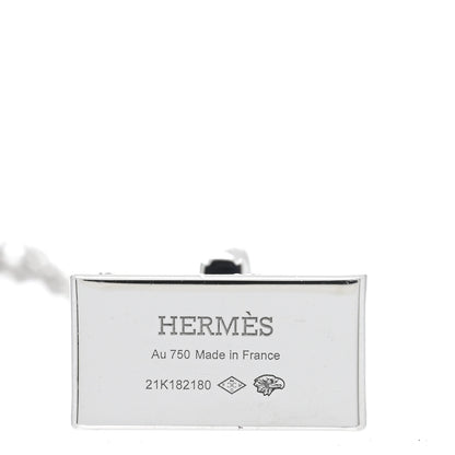 Hermes 18K White Gold Diamond Birkin Amulette Pendant Necklace 5 of 6