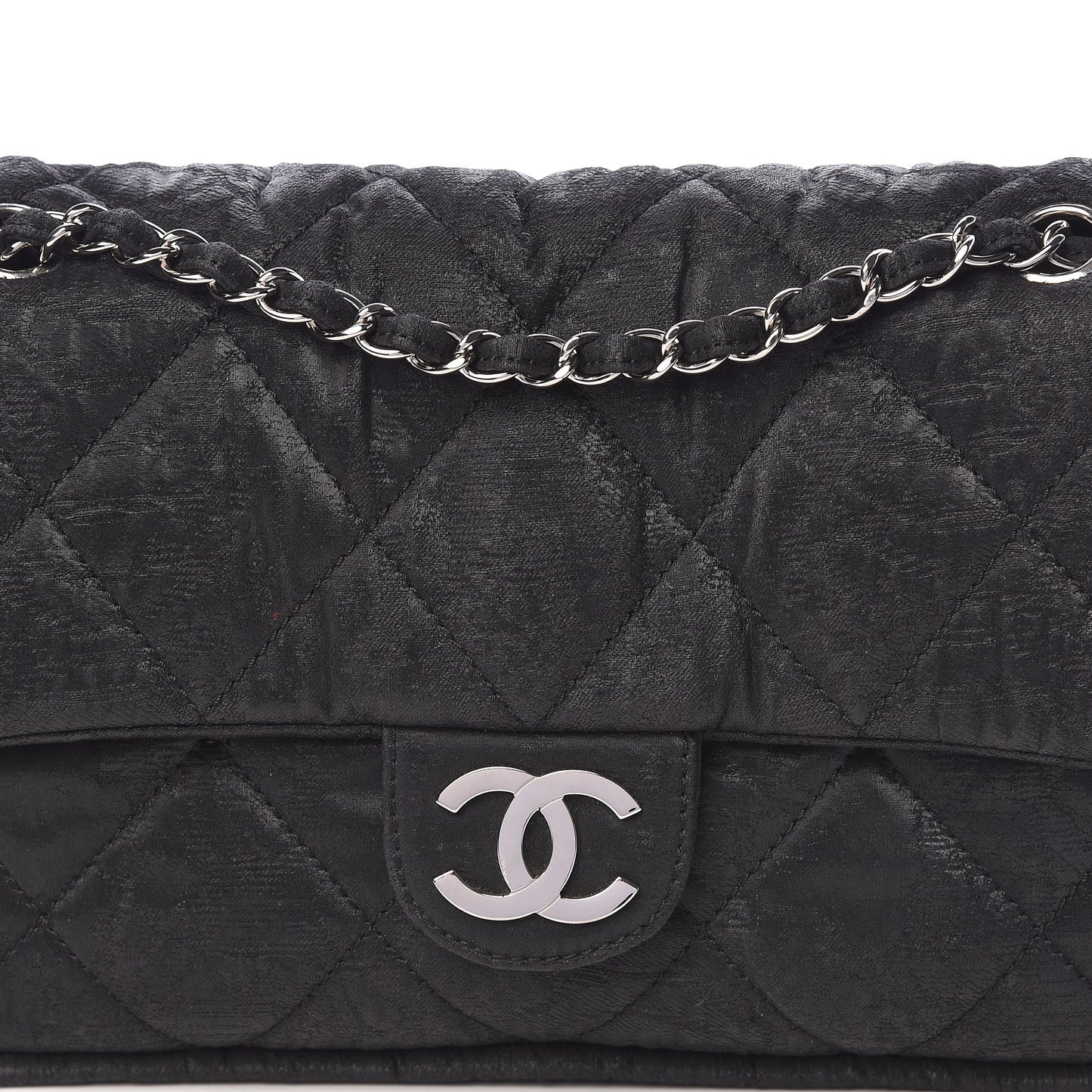 Coated Canvas Quilted Le Marais Flap Black