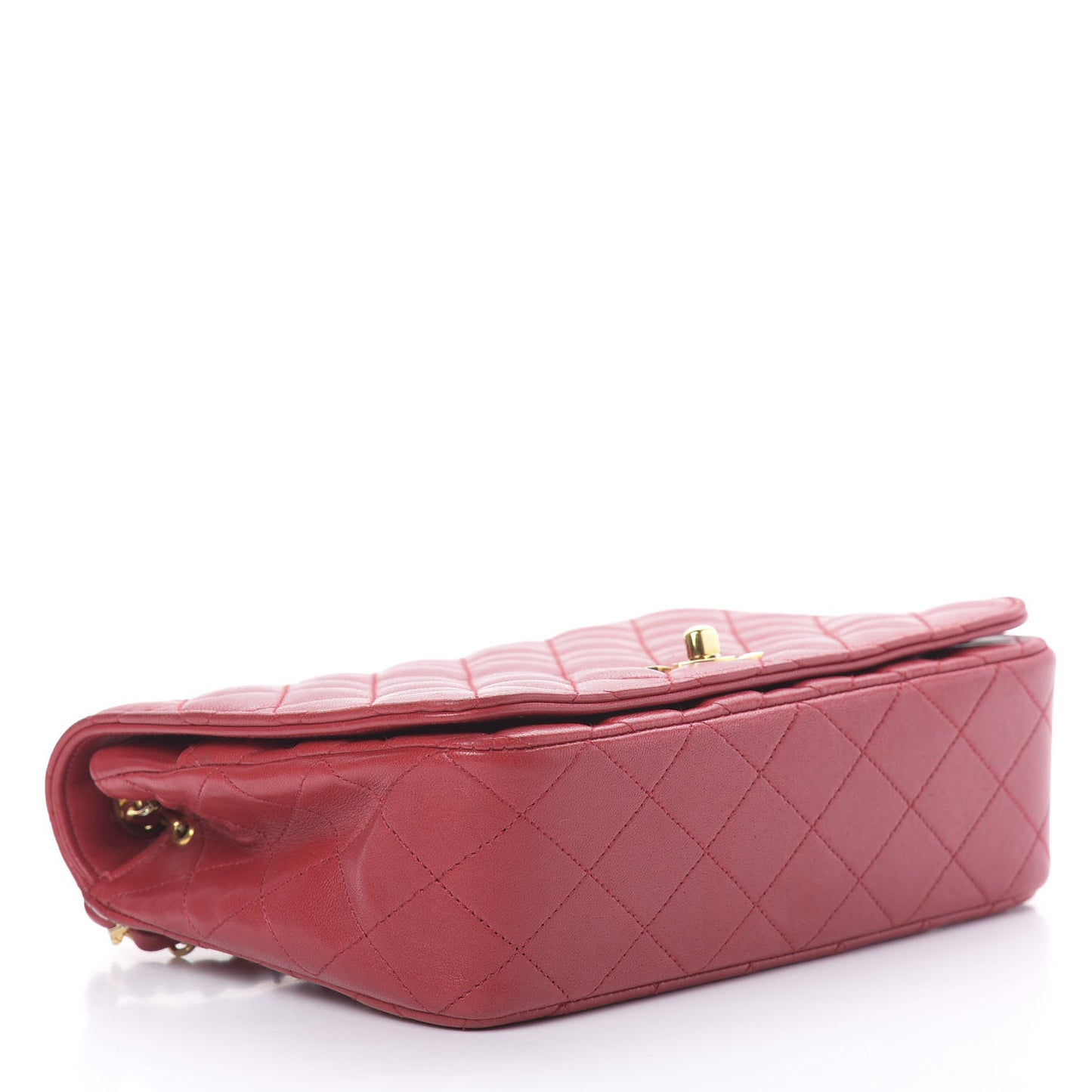 Lambskin Quilted Small Single Flap Red