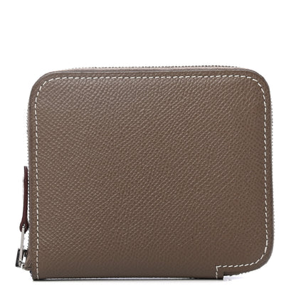 Hermes Epsom Silk'in Compact Wallet Etoupe 1 of 4
