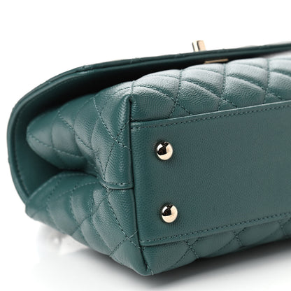 Chanel Caviar Quilted Mini Coco Handle Flap Green 8 of 9