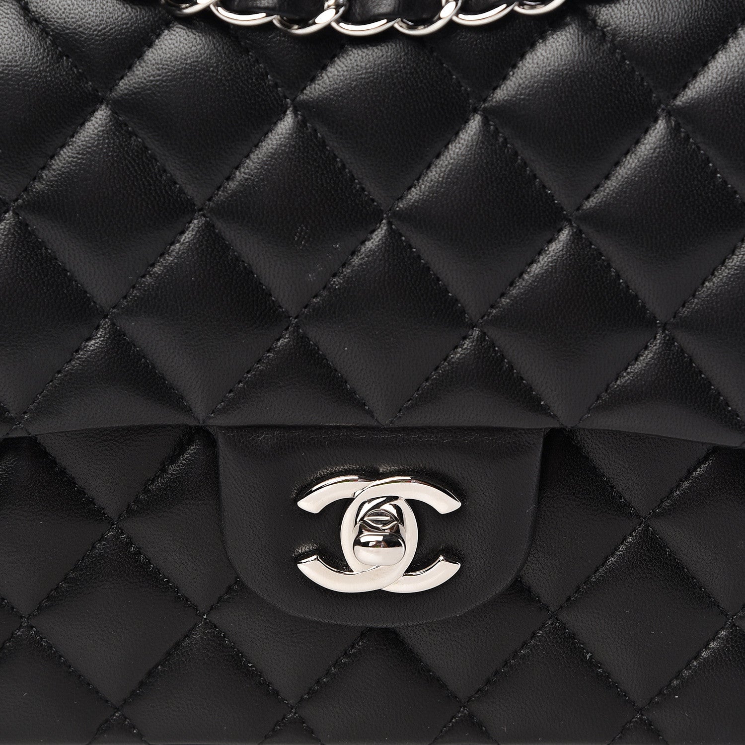 Chanel Lambskin Quilted Medium Double Flap Black 8 of 11