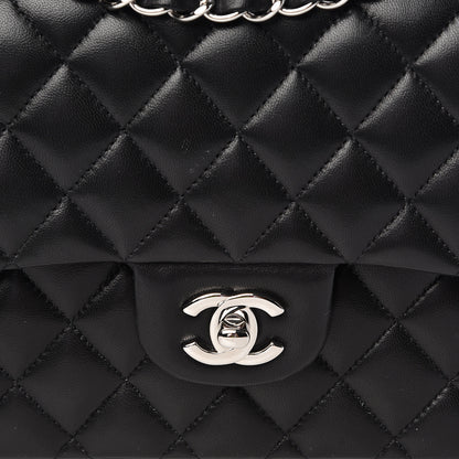 Chanel Lambskin Quilted Medium Double Flap Black 8 of 11