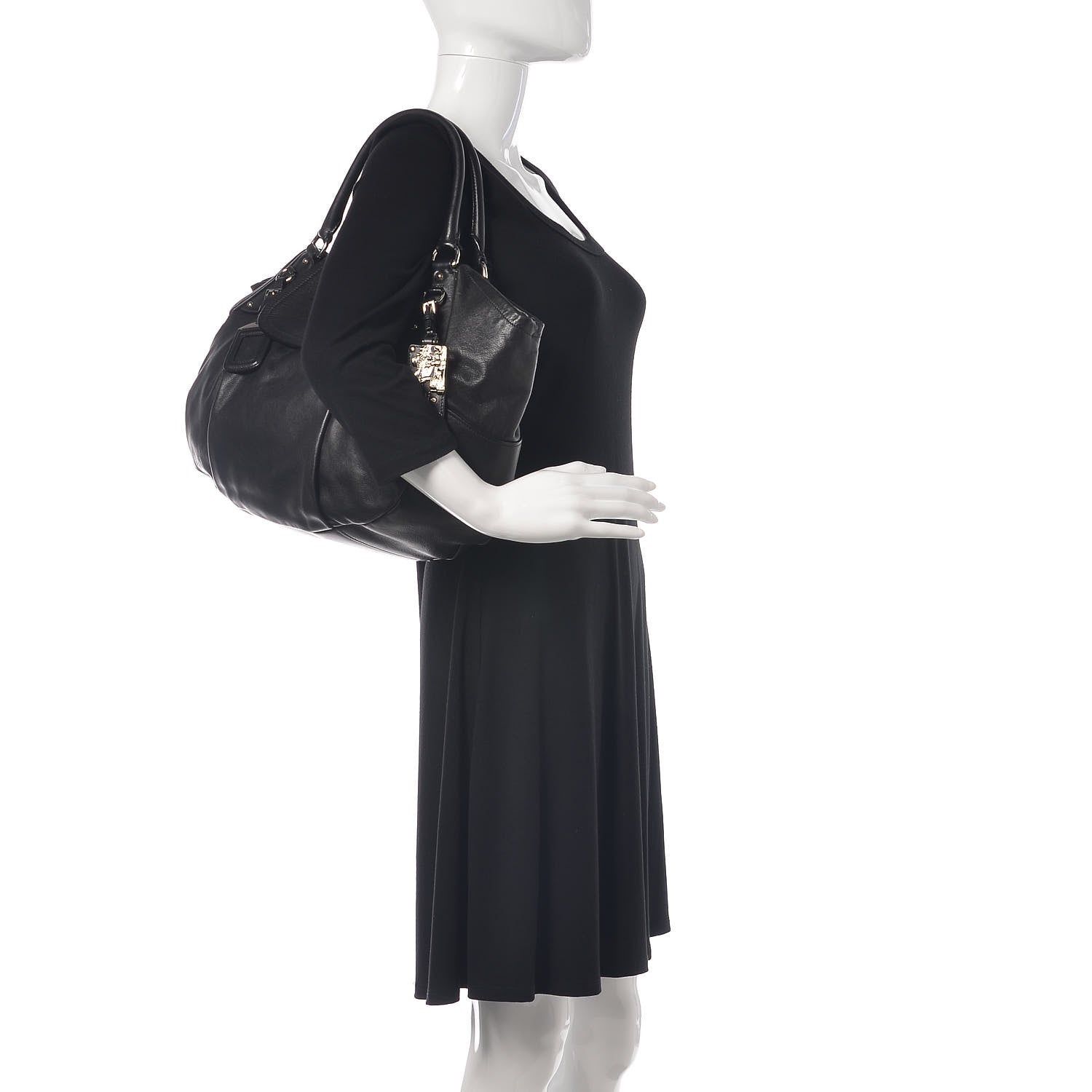 Prada Soft Calfskin Flap Shoulder Bag Black 2 of 14