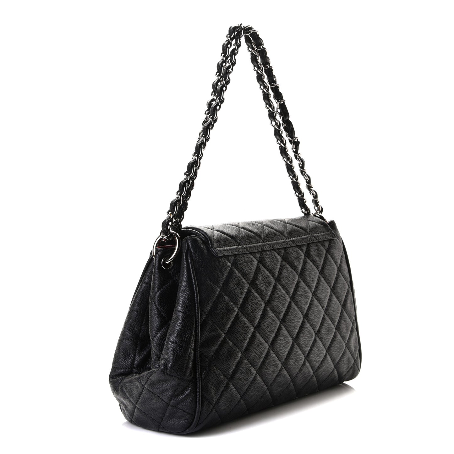 Caviar Quilted Timeless Accordion Flap Black