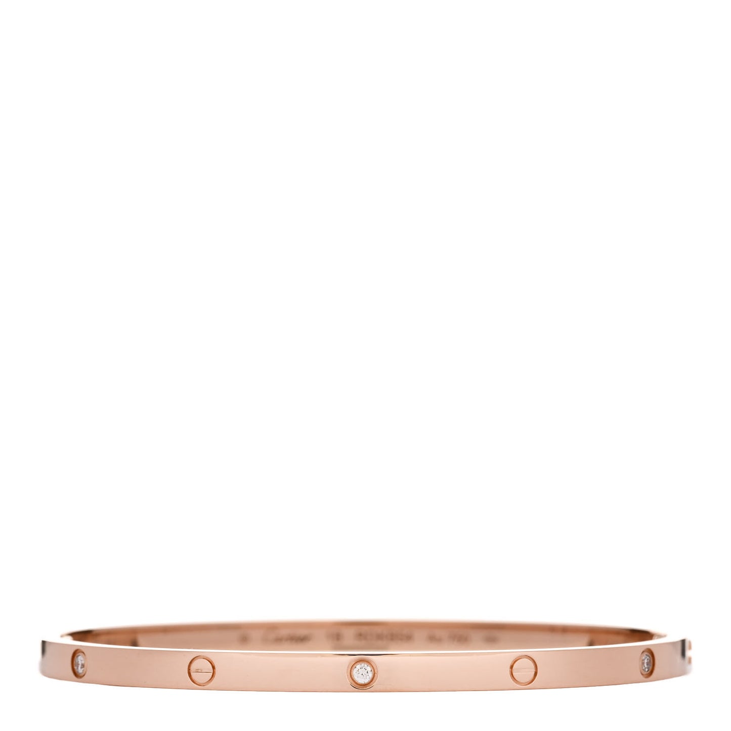 18K Pink Gold 6 Diamond Small LOVE Bracelet 18