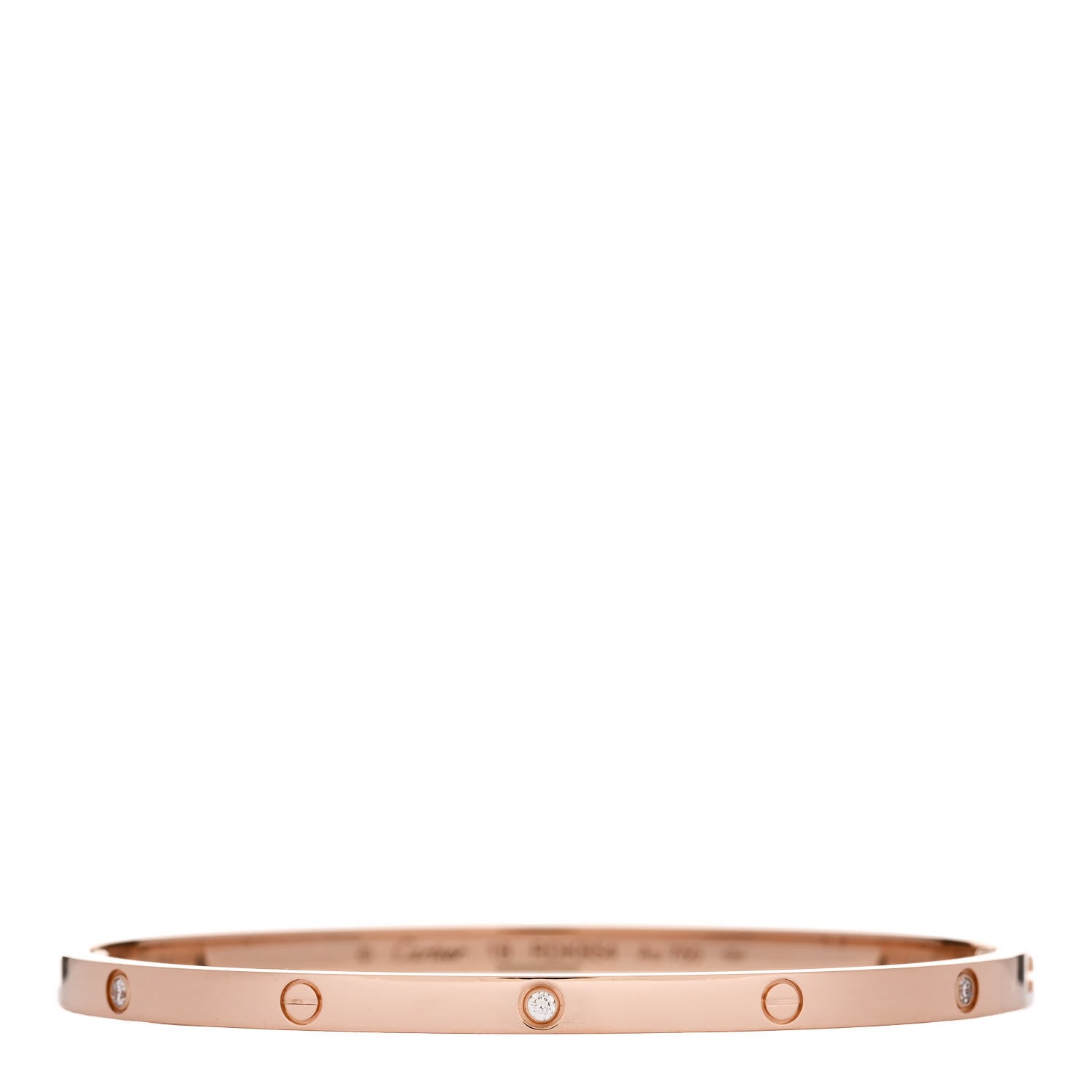 Cartier 18K Pink Gold 6 Diamond Small LOVE Bracelet 18 1 of 7