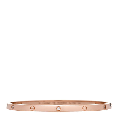 Cartier 18K Pink Gold 6 Diamond Small LOVE Bracelet 18 1 of 7