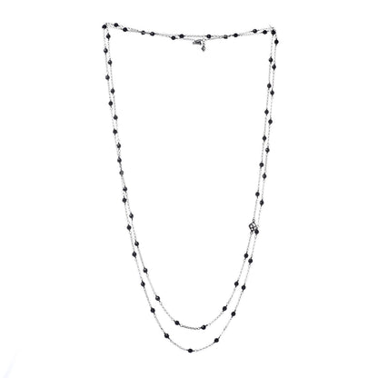 David Yurman Sterling Silver Black Onyx Station Chain Necklace 3 of 4