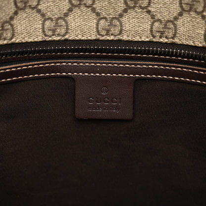 Gucci GG Supreme Monogram Large Zippered Shopping Tote Brown 6 of 11