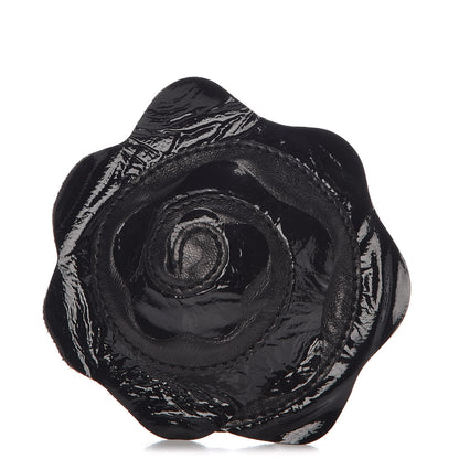 Chanel Patent Calfskin Camellia Brooch Black 1 of 5