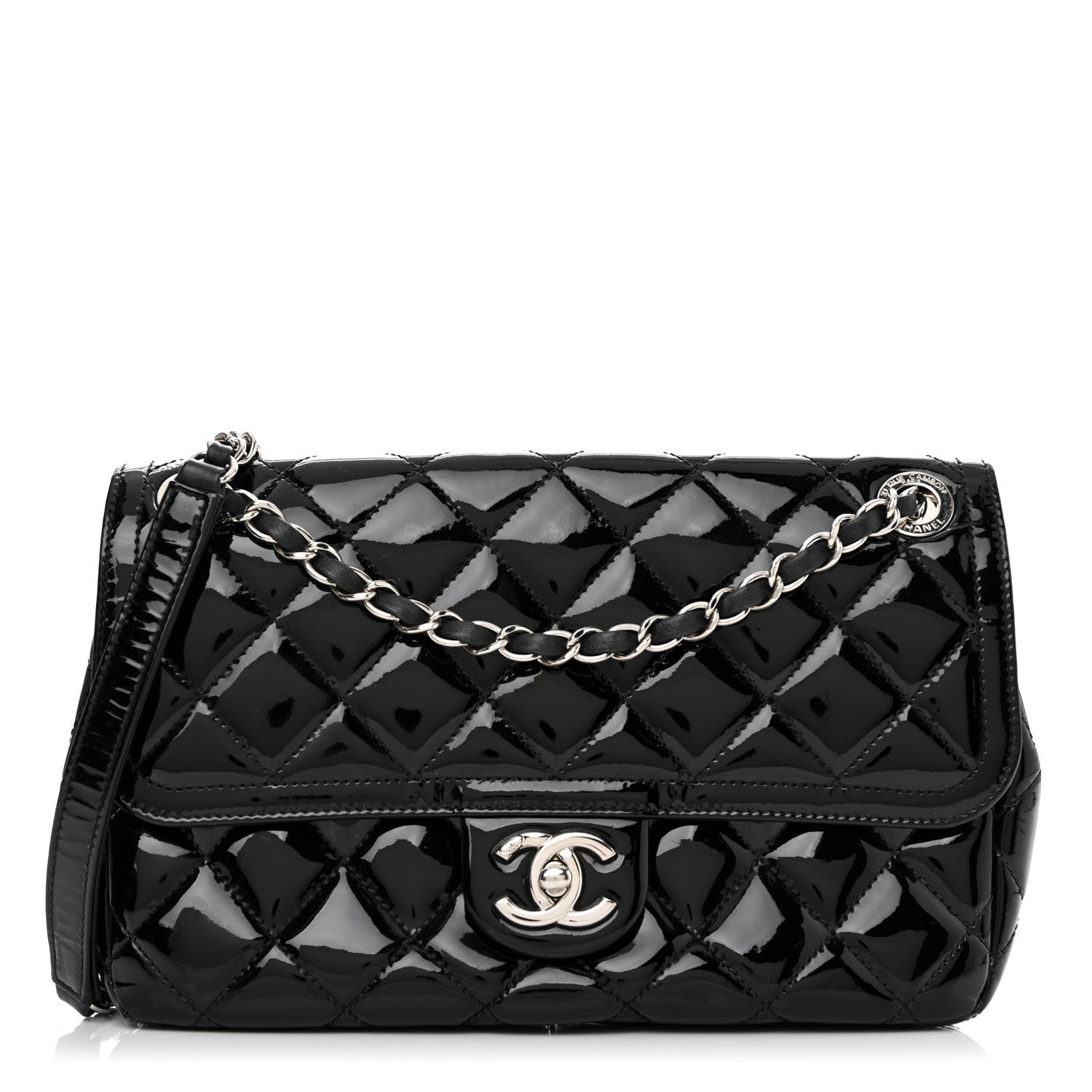Chanel Patent Quilted Large Coco Shine Flap Black 1 of 13