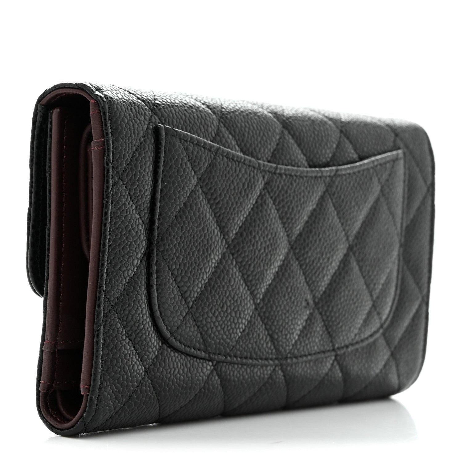 Chanel Caviar Quilted Long Flap Wallet Black 3 of 9