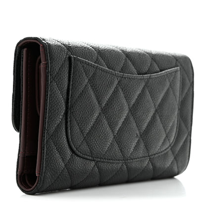 Chanel Caviar Quilted Long Flap Wallet Black 3 of 9
