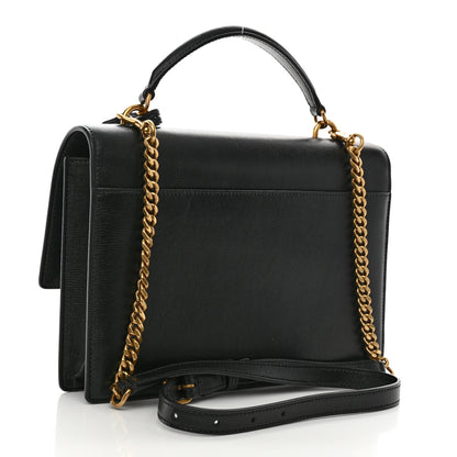 Saint Laurent Smooth Calfskin Medium Monogram Sunset Satchel Black 3 of 12