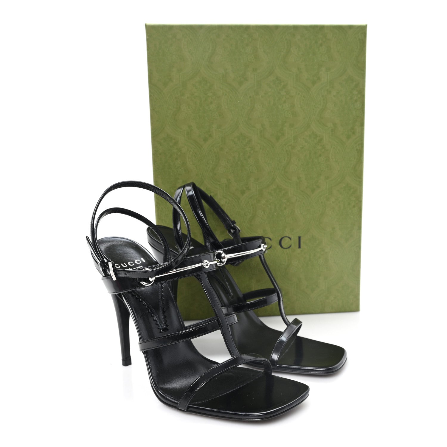 Gucci Nappa Regent Strappy Horsebit Sandals 39 Black 9 of 9