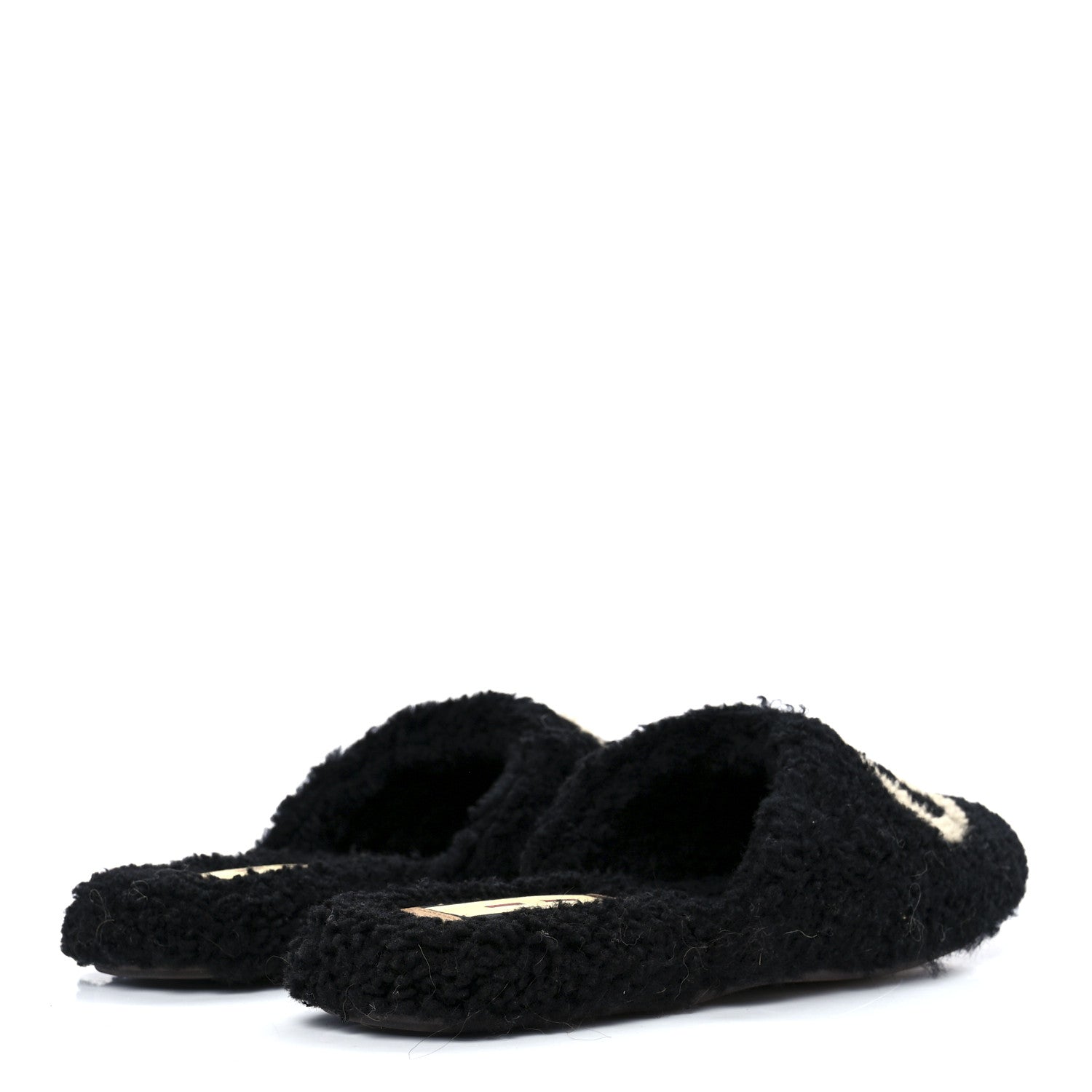 Gucci Shearling Interlocking G Womens Eileen Slippers 37.5 Black Butterscotch 4 of 8