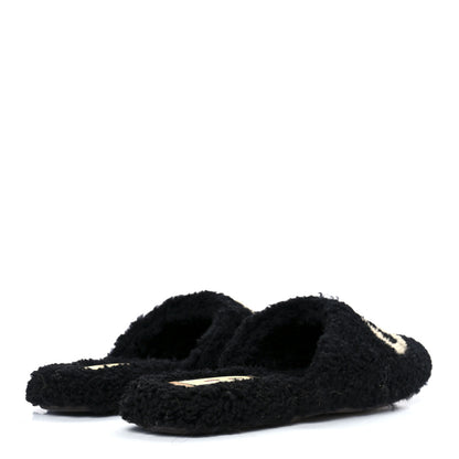 Gucci Shearling Interlocking G Womens Eileen Slippers 37.5 Black Butterscotch 4 of 8