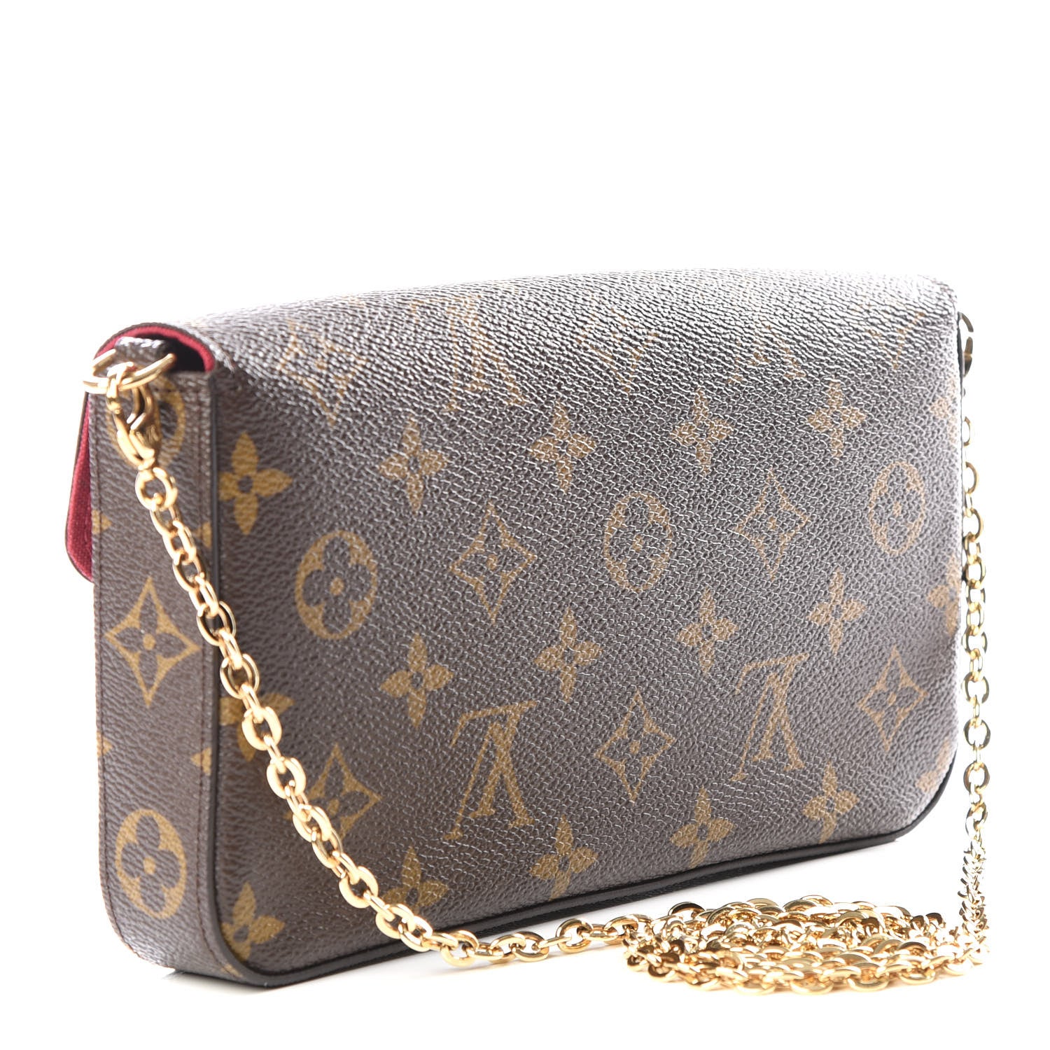 Louis Vuitton Monogram Pochette Felicie Chain Wallet Fuchsia 2 of 10