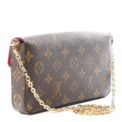 Louis Vuitton Monogram Pochette Felicie Chain Wallet Fuchsia 2 of 10