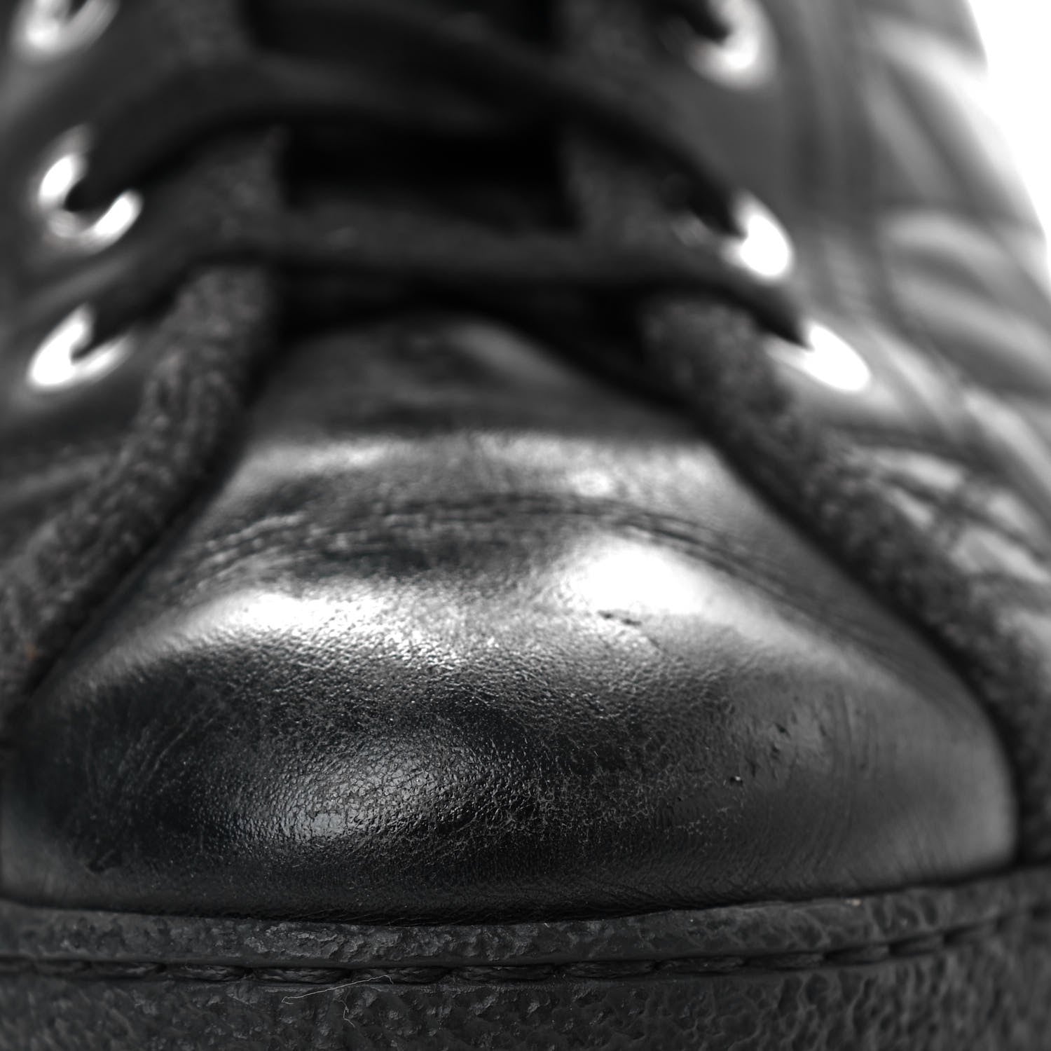 Chanel Lambskin Quilted High Top Sneakers 38 Black 8 of 8