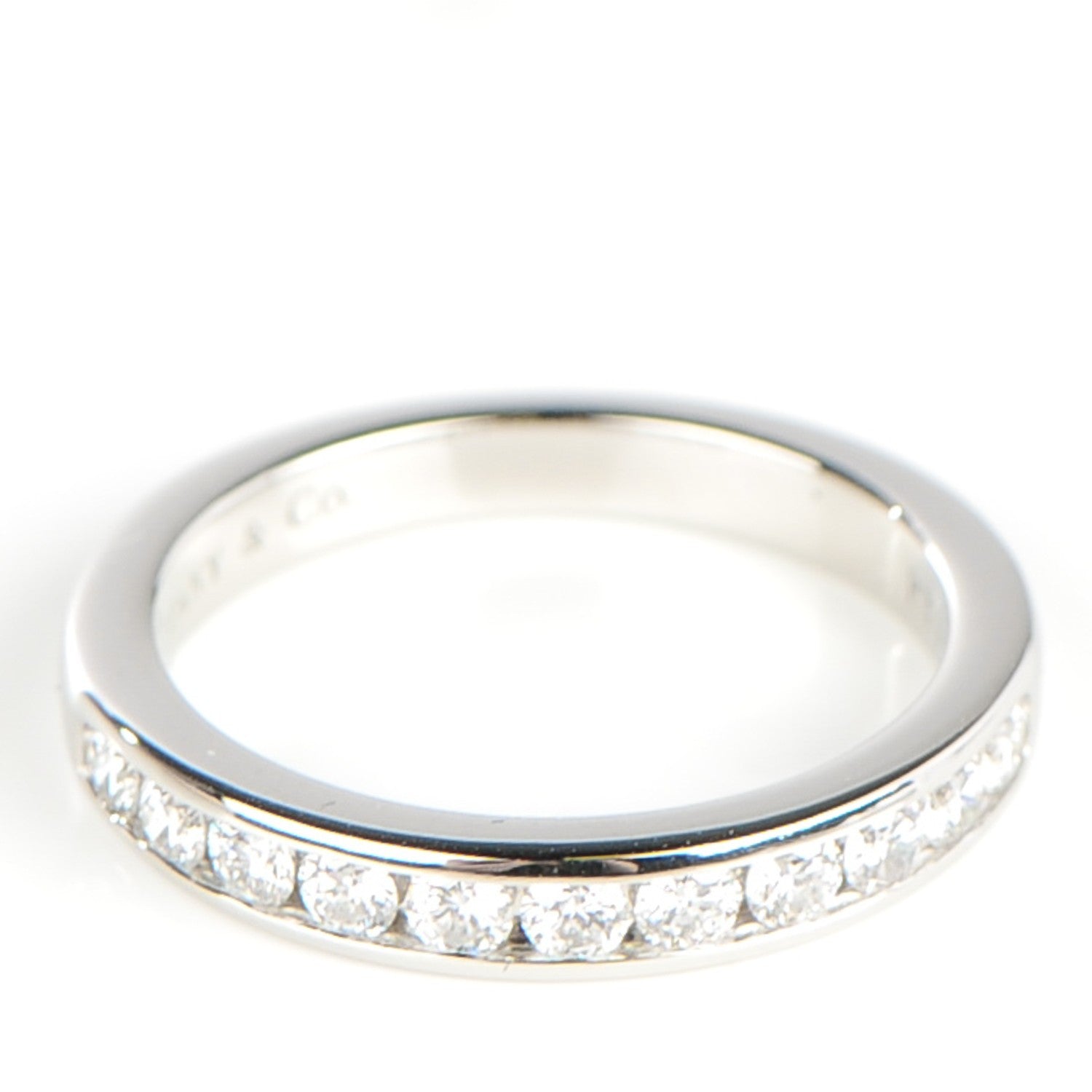 Tiffany Platinum Diamond Half Circle Wedding Band Ring 5.5 3 of 6