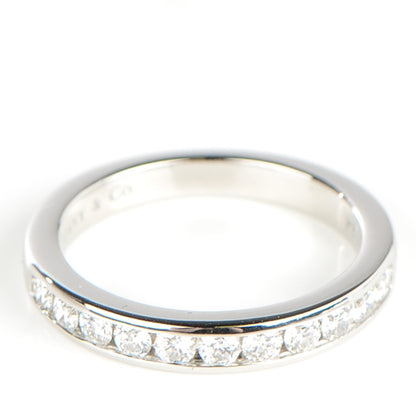 Tiffany Platinum Diamond Half Circle Wedding Band Ring 5.5 3 of 6